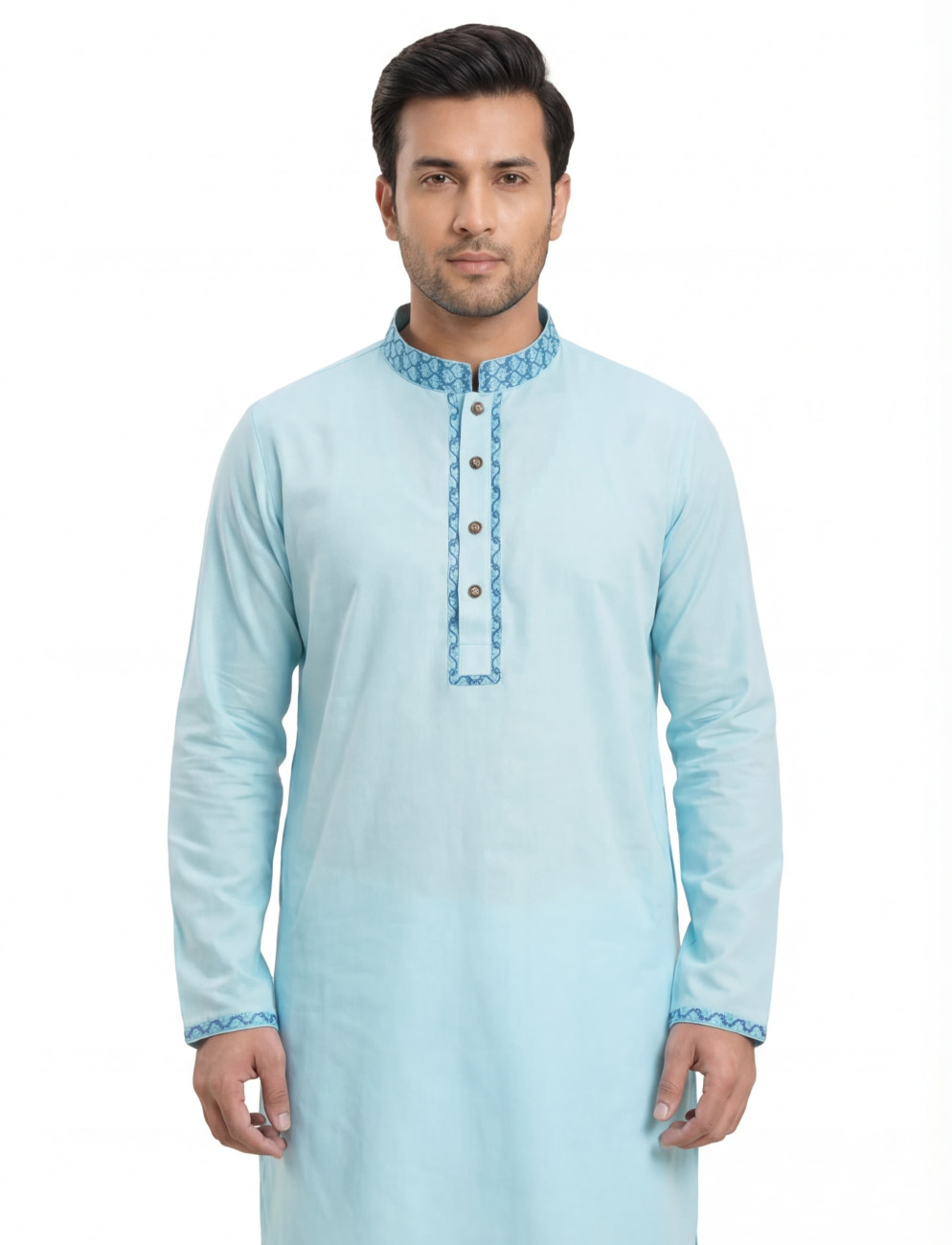 Sky Blue Slub Cotton Panjabi