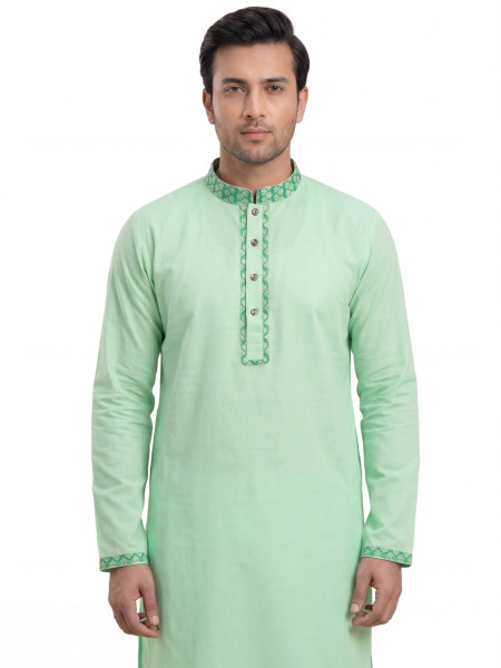 Light Green Slub Cotton Panjabi